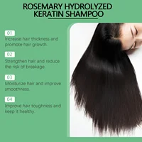 Shampoing à la menthe au romarin pour l'épaisseur des cheveux, shampoing volumisant à base de plantes naturelles pour renforcer et réparer le cuir chevelu gras, soins capillaires 3