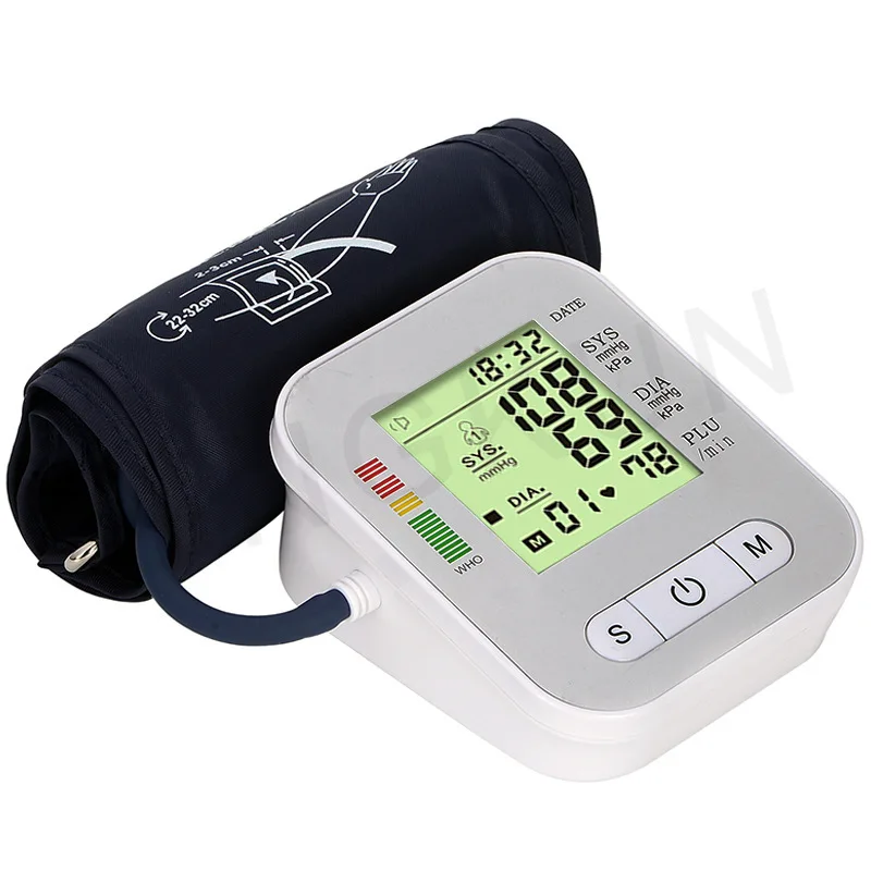 English Voice Blood Pressure Monitor Upper Arm Automatic Tonometer Blood Pressure Meter BP Sphygmomanometer LCD & Cuff Medical