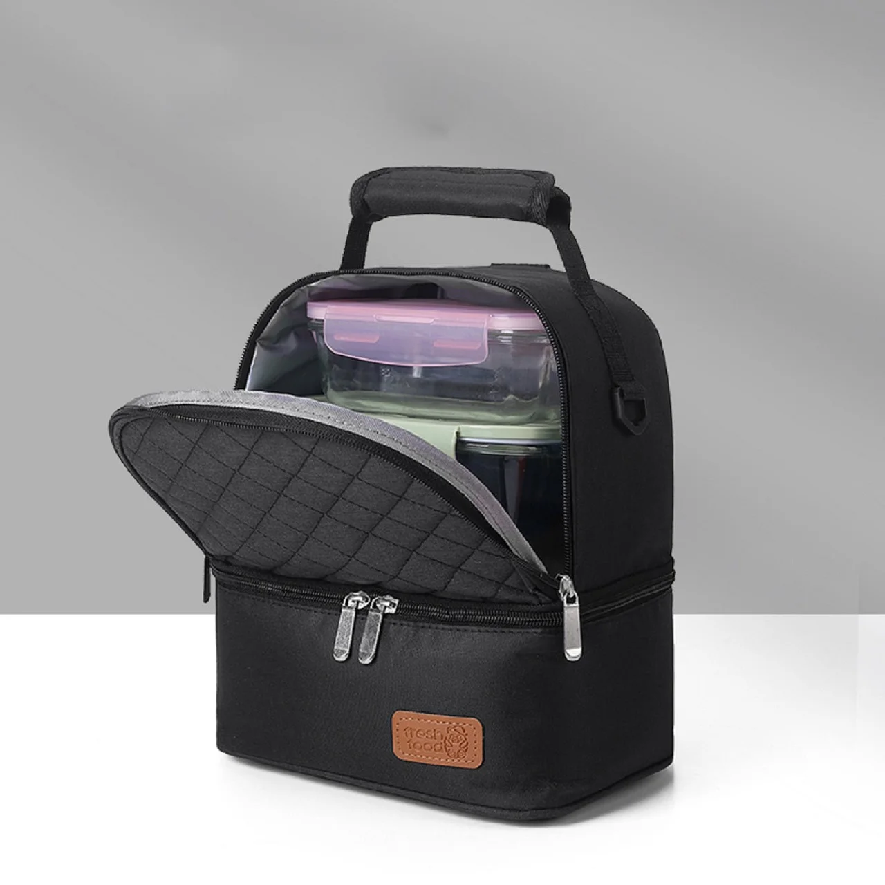 Lunch bag, insulated, minimalist picnic suitcase, insulated, portable lunch container, lunch box, bento bag, food storage bag