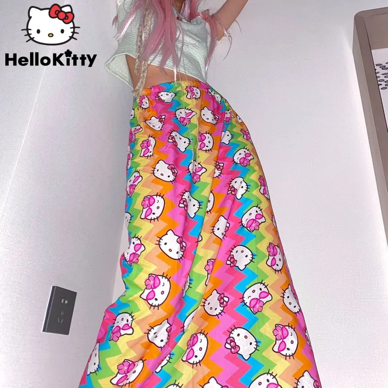 

Женская длинная юбка с принтом Hello Kitty, Y2k
