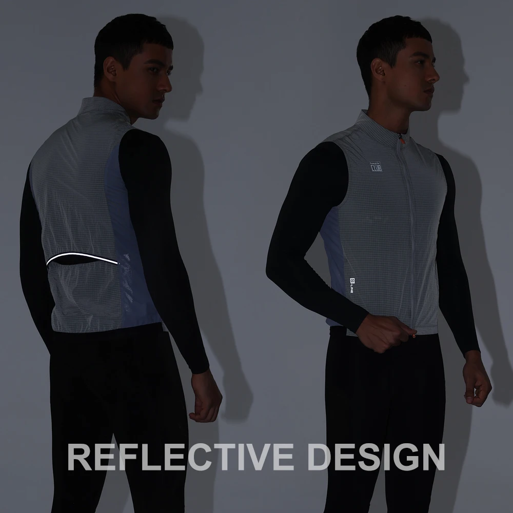 Men Cycling Vest Windproof Lightweight Cycling Vest Sleeveless Clothes for Men and Women Santic WZ24C07048