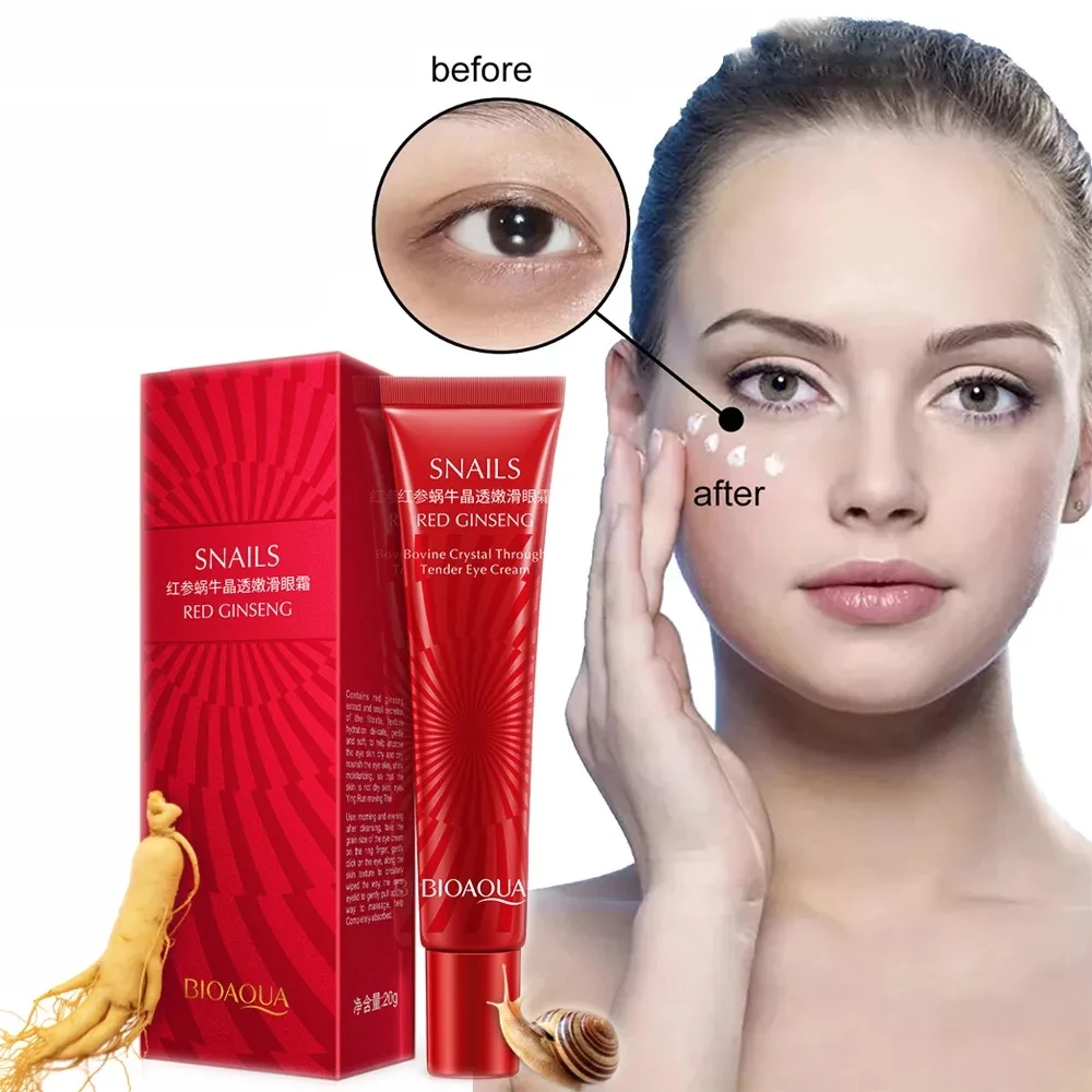 

Bioaqua Red Ginseng Snail Eye Cream Eye Serum Moisturizing Eye Bags Dark Circles Remover Korean Cosmetics Skin Care Products