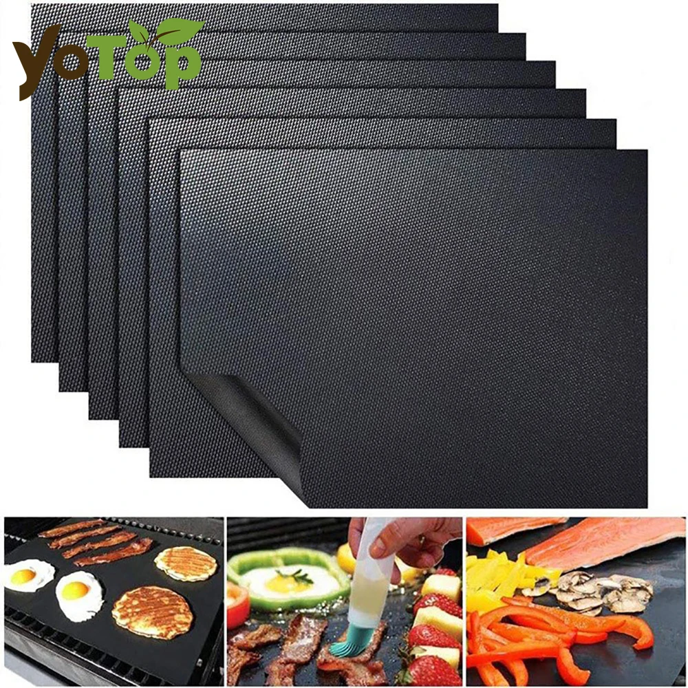 

0.2mm Thick Ptfe Barbecue Grill Mat 33*40cm Baking BBQ Grill Mats Sheet Grill Foil Non-Stick Reusable BBQ Liner