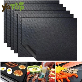 Tappetino per barbecue in PTFE spesso 0,2 mm 33 * 40 cm Tappetini per barbecue da forno Foglio per griglia Foglio antiaderente riutilizzabile per barbecue 1