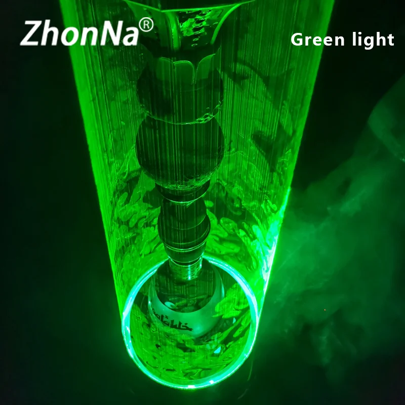 GREEN Hookah Laser Light Bar Wine Liquor  Round  Luminous Base Arabic Hookah  Accessories R/G/B Optional  For Party KTV Club DIY