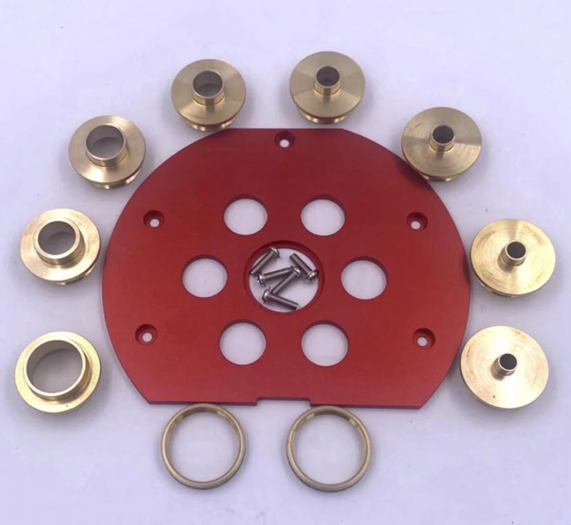 Set of Round Base Plate + 10PCS Brass Router Template Guide Bushings