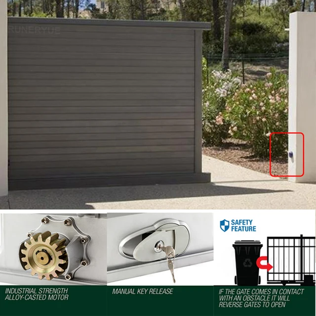Full KIT Set 1000kg to 1800kg Electric Sliding Gate Motors/Automatic Gate Opener/Rolling Gate Operators WiFi Traction Engine 6