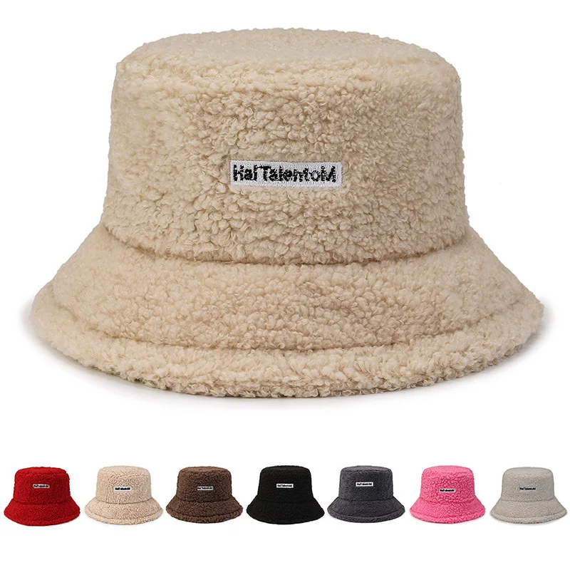 Women Versatile Net Red Lamb Hair Fisherman Hat Autumn/Winter Korean Fashion Hat