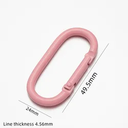 5 - Piece Metal Oval Carabiner Clip Set for DIY Projects and Accessories (Light Pink)