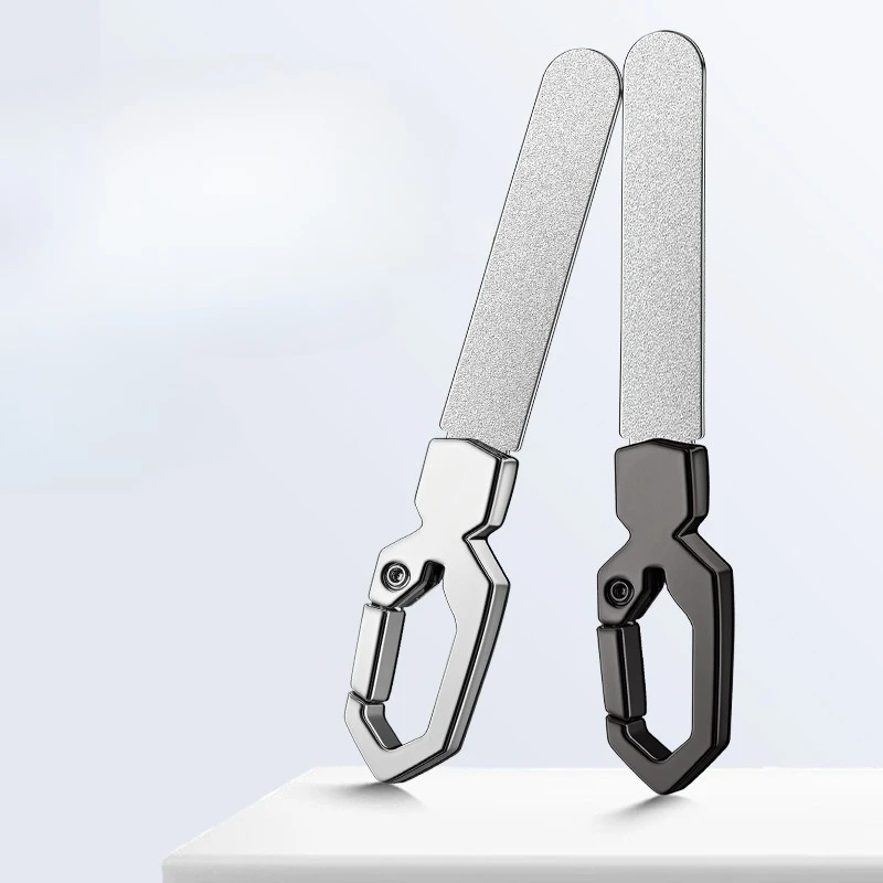 The New Nail File Features A Stainless Steel Polished File Strip with A Keychain, Which Is Creatively Portable and Easy To Carry
