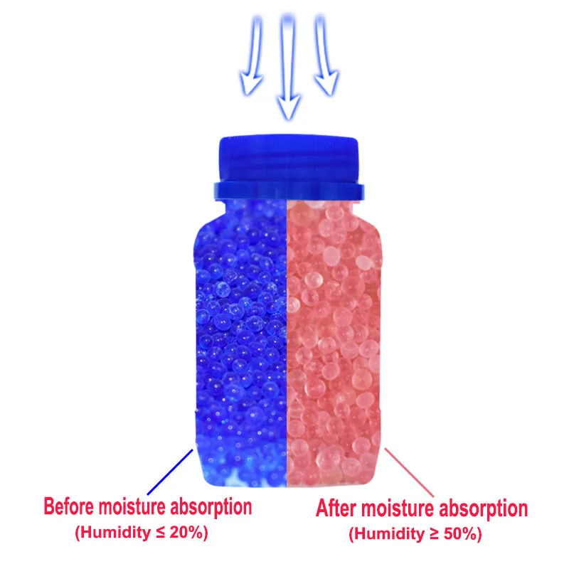 250/500g Silica Gel Desiccant Moisture Absorber Reusable Silica Gel Beads Color-Changing Silica Gel Packs Dehumidifier Moisture-proof