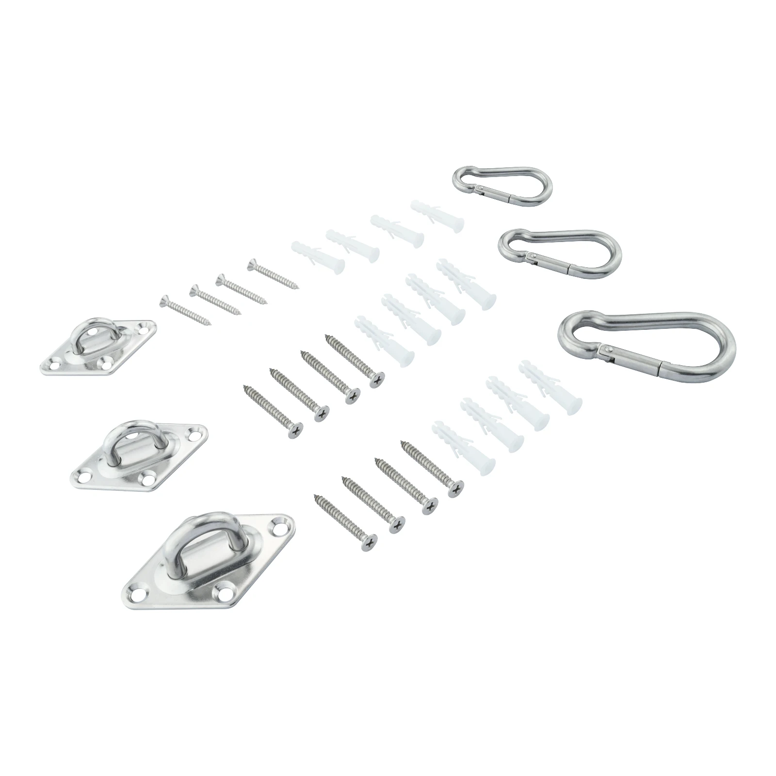 1Set Eye Plates Ceiling Wall Mount Anchor Hook Hanger for Hammock Swing Chair Stainless Steel 304 Heavy Duty Hammock Hanging Kit