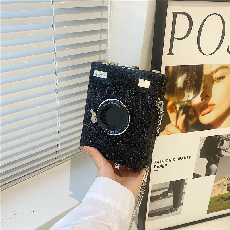 2023 New Shoulder Bag Mini Cameral Box Style Trend Design Chain Business Casual Party Phone Pouch Purse Storage Crossbody Bag