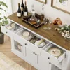 Sideboard Buffet Cabinet with Storage, 55" Large Kitchen Buffet Storage Cabinet, Modern Farmhouse Coffee Bar Cabinet 5