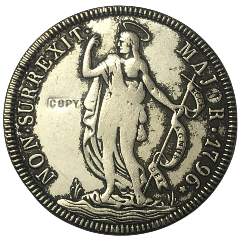1796 Republic Of Genoa (Stati Italiani) Copia Moneta Placcata Argento Da 4 Litri