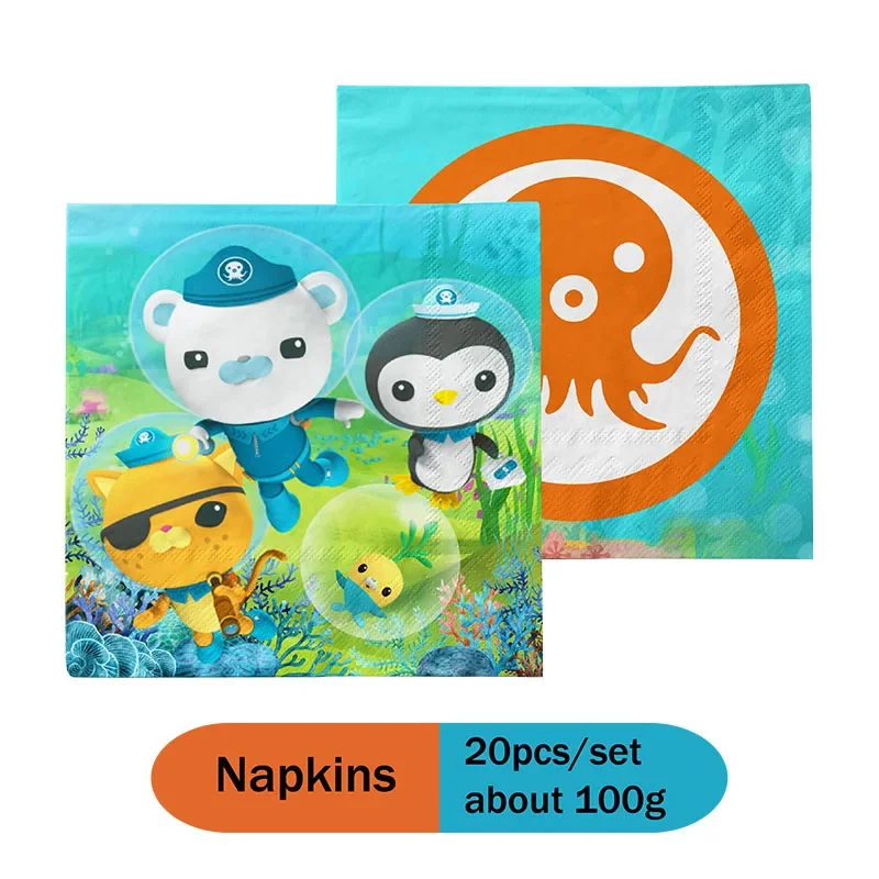 1 ensemble de ballons octonautes, ours polaire, chat, pingouin, ballons en aluminium, dessin animé, animaux de mer, boules d'air, décoration de fête d' anniversaire pour enfants  15