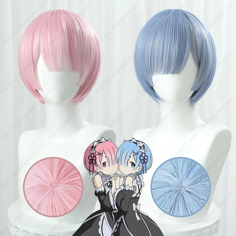 アニメ,rem/ram,コスプレウィッグ,グラデーションウィッグ,耐熱性,人工