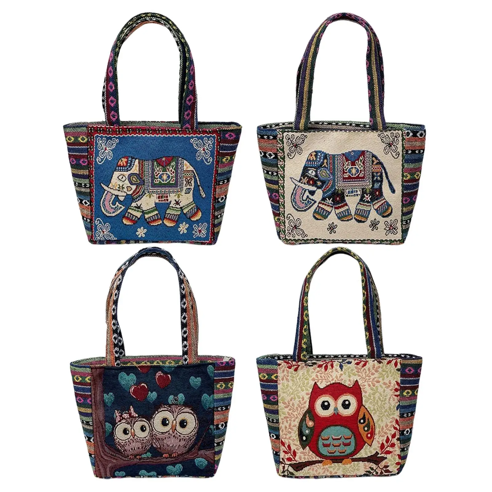 

Canvas Tote Bag with Zipper Large Capacity Handbag for Beach Travel Party