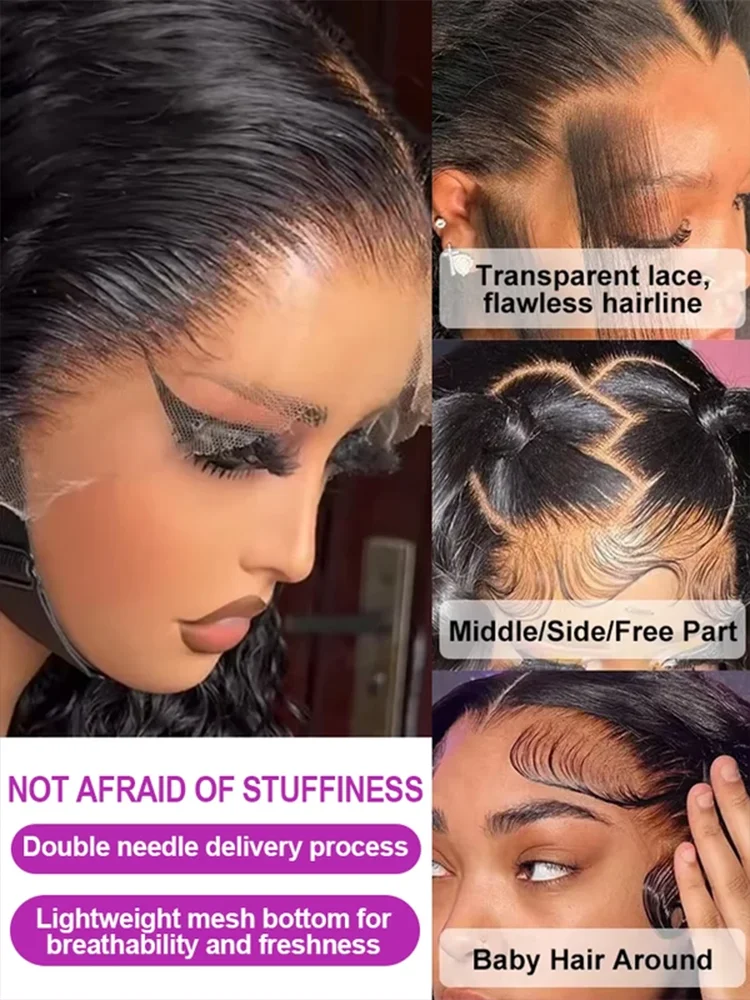 250 Density 42 Inch Deep Wave 100% Human Hair - Natural Color Silky Soft No Tangle No Shedding Premium Extensions