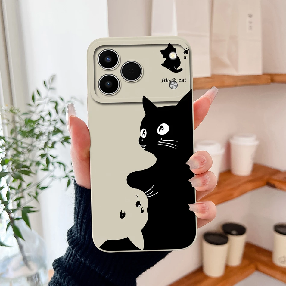 Funny Cartoon Animals Lens Protection Soft Liquid Silicone Back Cover Case