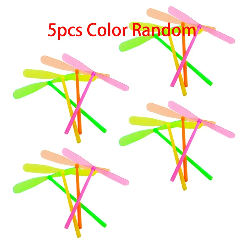 Bamboo Dragonfly Flying Propeller Hand Launch Kids Outdoor Flying Spinner Toy