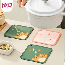 

Chinese Style Idiom Placemat Table Mat Tableware Pad TPR Waterproof Heat Insulation Non-Slip Placemat Soft Washable Bowl Coaster