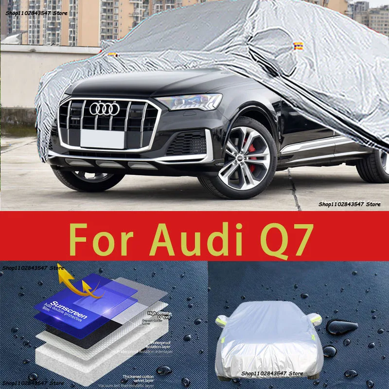 For Audi Q7 Outdoor Protection Full Car Covers Snow Cover Sunshade  Waterproof Dustproof Exterior Car accessories