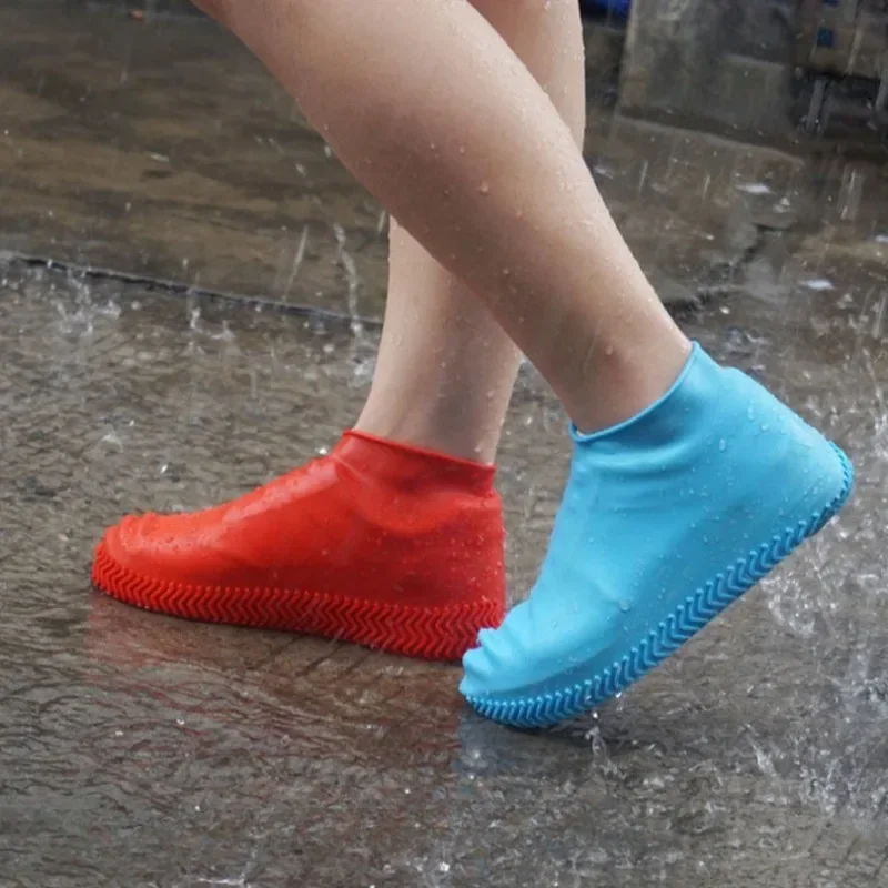 Reusable Waterproof Rain Shoes Covers Slip-resistant Rubber Rain Boot Overshoes Anti-friction Outdoor Walking Shoes Accessories shoe covers