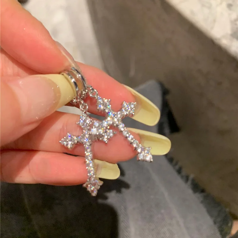 Stylish Silver Star Opal Hoop Earrings for Women