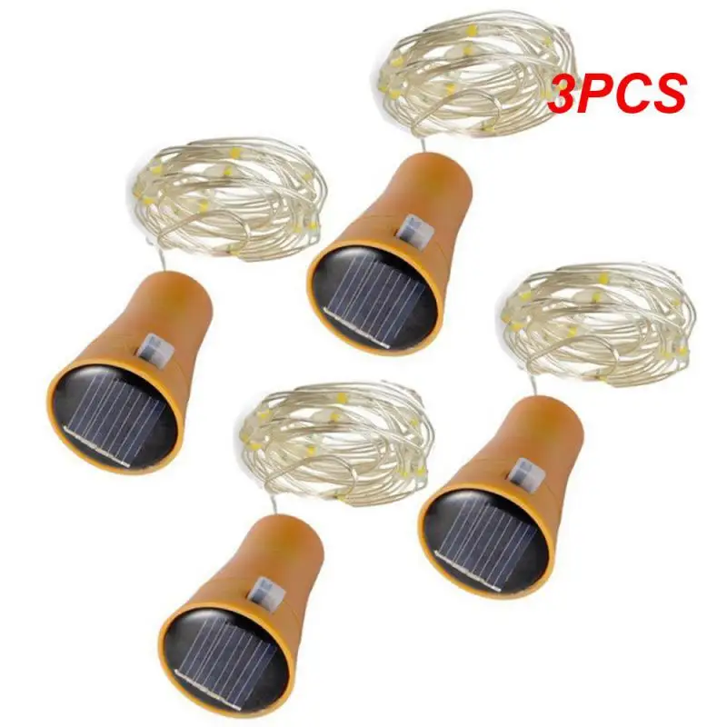 

3PCS 20 LED Solar Wine Bottle Light With Cork Holiday Decoration Garland Cork Light IP65 Waterproof Copper Wire Fairy String