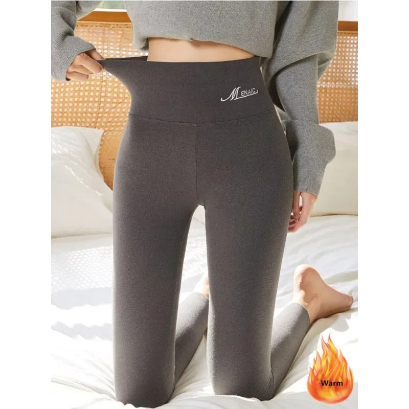 2024 New Winter New Women Solid Leggings Pantalones Thick Slim High Waist Pant Warm Casual Skinny Ankle-length Legginsy Trousers