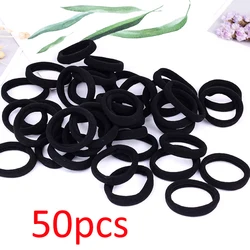 Durable Black Seamless Elastic Hair Bands - 50 - Pack (Heise)