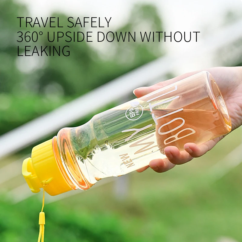 Sports Water Bottle Transparent Portable 650ML for Drinking Kitchen Tools School Gym Travel Girl Boy