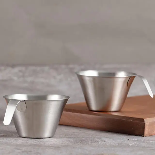 100 Ml Mérőpohár Fogantyúval Rozsdamentes Acél Eszpresszó Kávé Pékséghez - Image 3