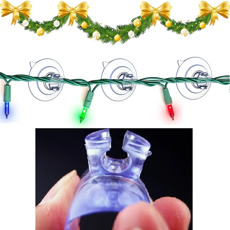 10PCS 45mm Suction Cups with Holes Sucker Pads with Hole Light String Suction Cup Cable Holder for Glass Window Decor