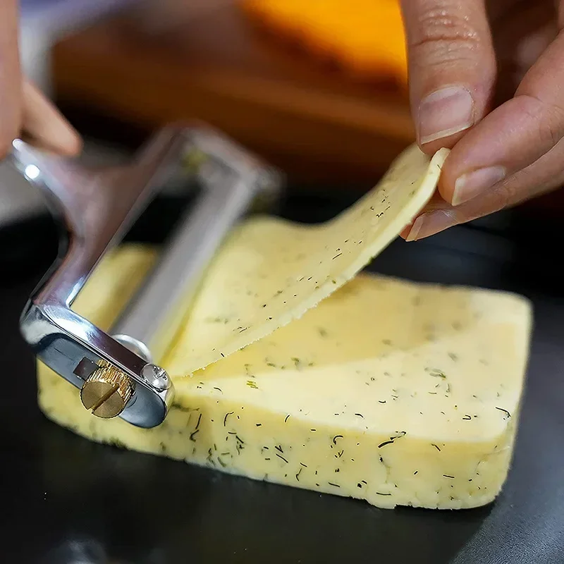 1pc Stainless Steel Wire Cheese Slicer Adjustable Thickness Cheese Cutter For Soft Semi-Hard Cheeses Kitchen Cooking Tool cheese grater cheese slicer kitchen grater