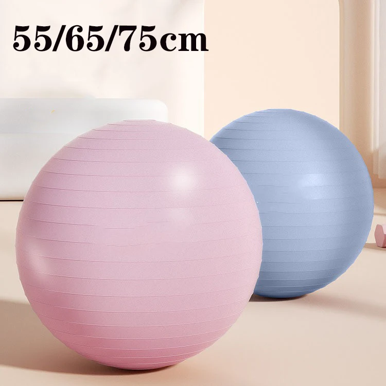 Women Gym Yoga Fitness Ball Thickening Type Anti-explosion Diameter 55/65/75 Cm Pilates Workout Ball Sculpting Legs And Hips
