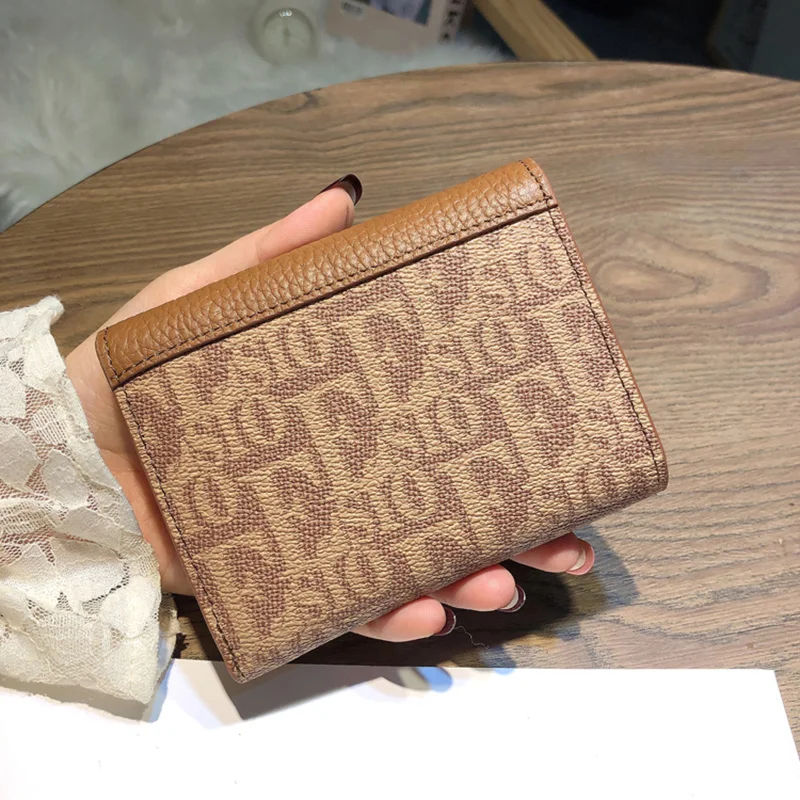 Two-tone Short Wallets For Women Genuine Leather Wallets Original