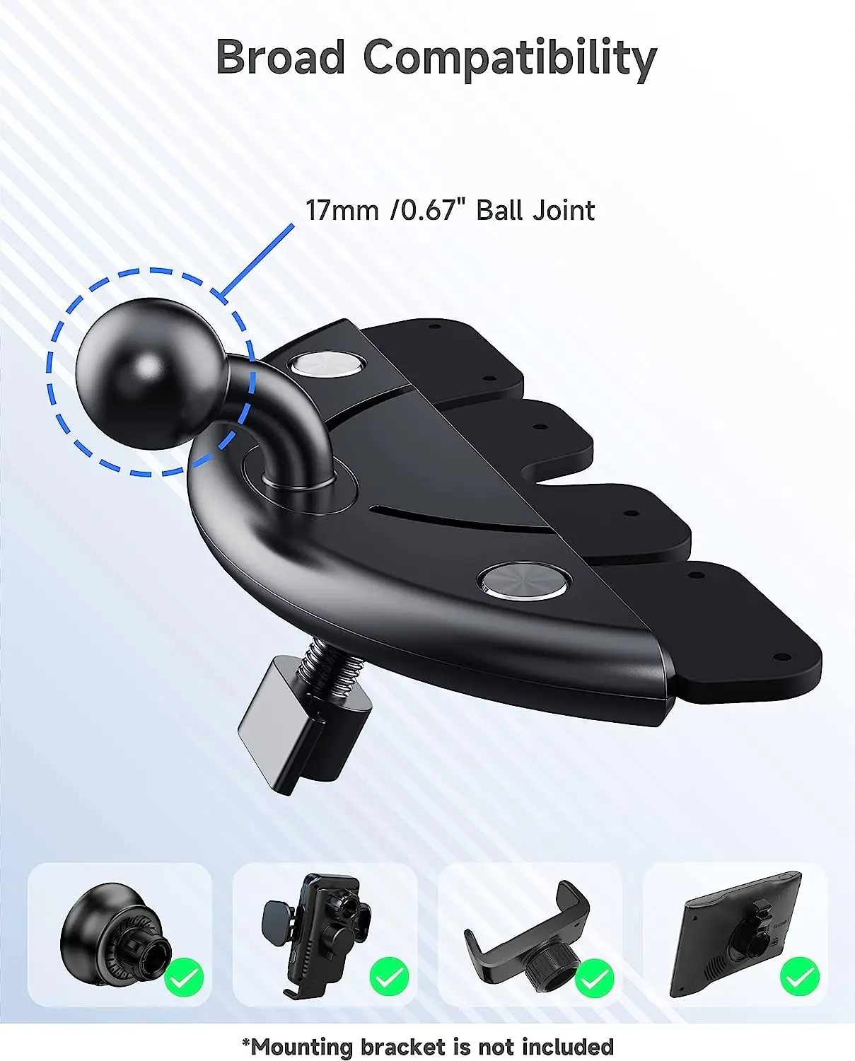 Universal Auto CD Slot Telefon Halterung Zubehör 17mm Kugelkopf für Auto Handy Halter Stehen Auto CD Slot Cradle – Detail 4