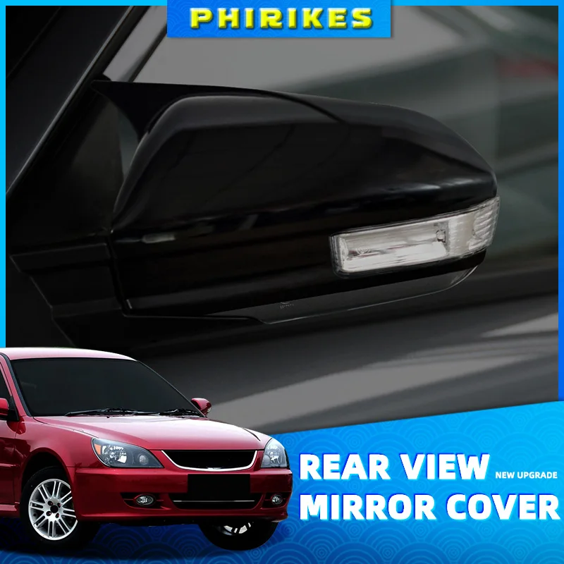 

For Mitsubishi Lancer 2012-2015 black/carbon Side Door Rearview Mirror Cover Cap Trim Shell Sticker Car Styling