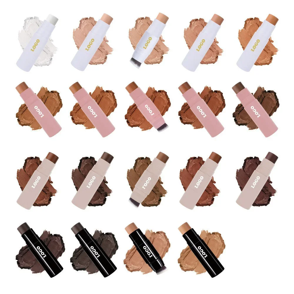 Double Head Multi-function Concealer Contour Stick Private Label Full Coverage Waterproof Brighten Custom Logo Makeup Wholesale 5