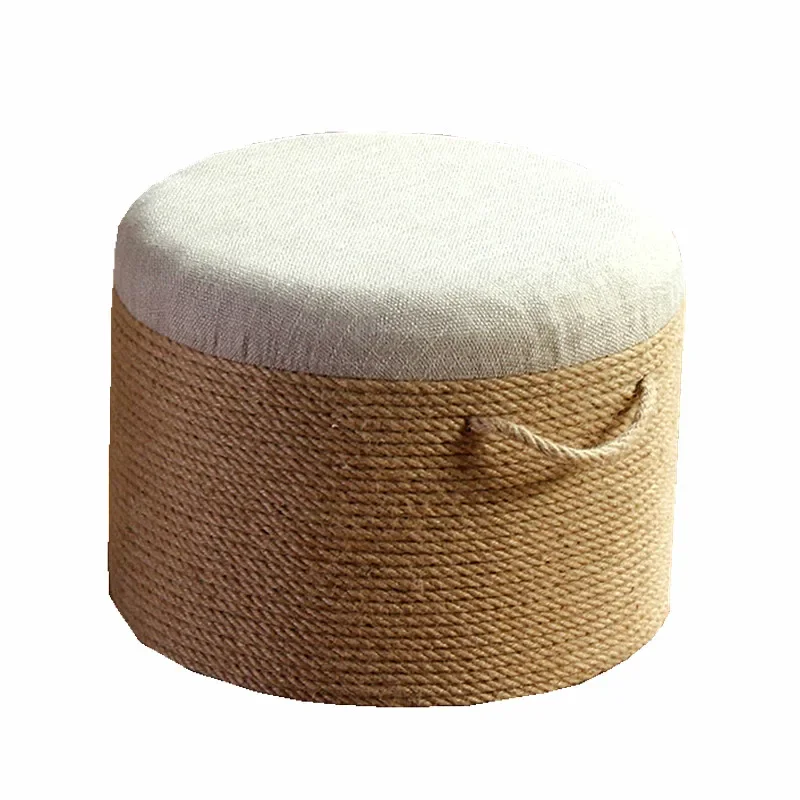 

Low Stool Living Room Bench Sofa Stool Antique Solid Wood round Stool Chinese Style Footstool Shoe Changing Stool