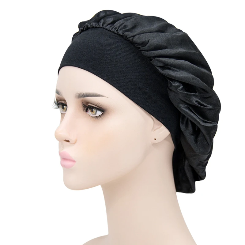 Satin Sleeping Cap Curly Hair  Satin Sleep Cap Curly Hair - New Bonnet Cap  Head Wrap - Aliexpress