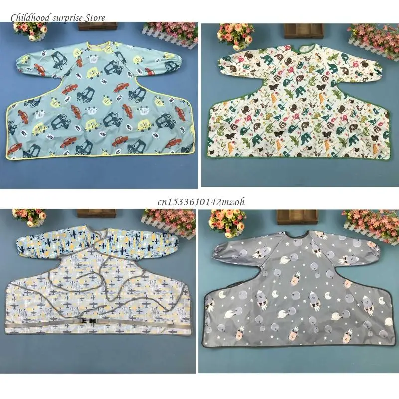 

Newborn Long Sleeve Bib Coverall with Table Cloth Cover Baby Dining Chair Gown Dropship