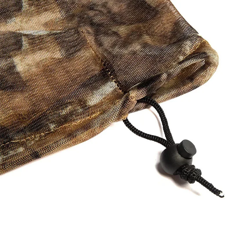Hunting Accessories Outdoor biomimetic camouflage hunting mesh mask mosquito proof and breathable bird watching head cover jungle hat