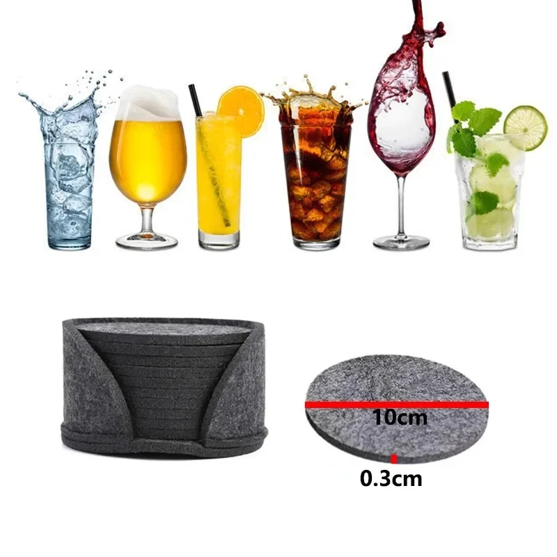 10pcs Round Felt Coaster Dining Table Protector Pad Heat Resistant Cup Mat  Coffee Tea Hot Drink Mug Placemat Kitchen Accessories - Water Bottle & Cup  Accessories - AliExpress
