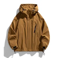Black Camping Jacket Men Windbreak Coat Plus Size 8XL Fashion Casual Waterproof Jacket Male Solid Color Outerwear Big Size 2