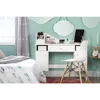 Make-up Dressing Table with 2 Doors and Storage Baskets, Pure White 3