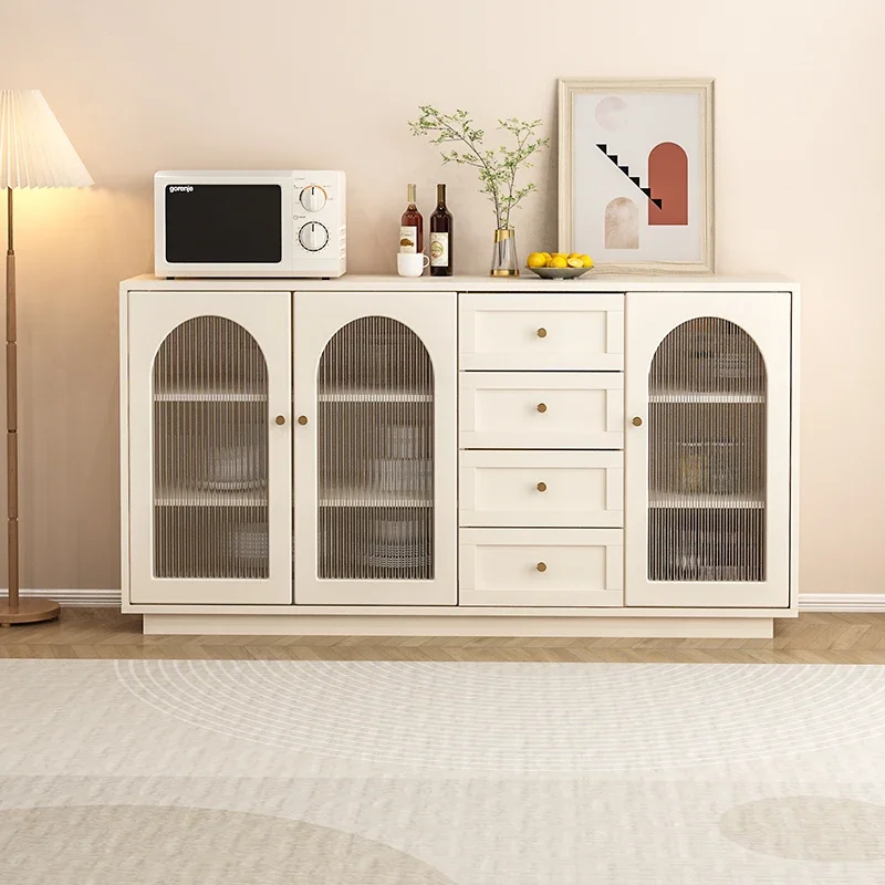 Nordic Solid Wood Sideboard Cabinet Cream Style Living Room Tea Water Locker Dresser Kitchen Furniture Muebles De Cocina FYSC