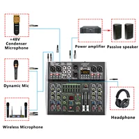 Lomeho 6 Channel Mixing Console Bluetooth 7 Band EQ Audio Sound Mixer 48V 99 DSP Effects Professional USB PC Karaoke AM-AX6 5